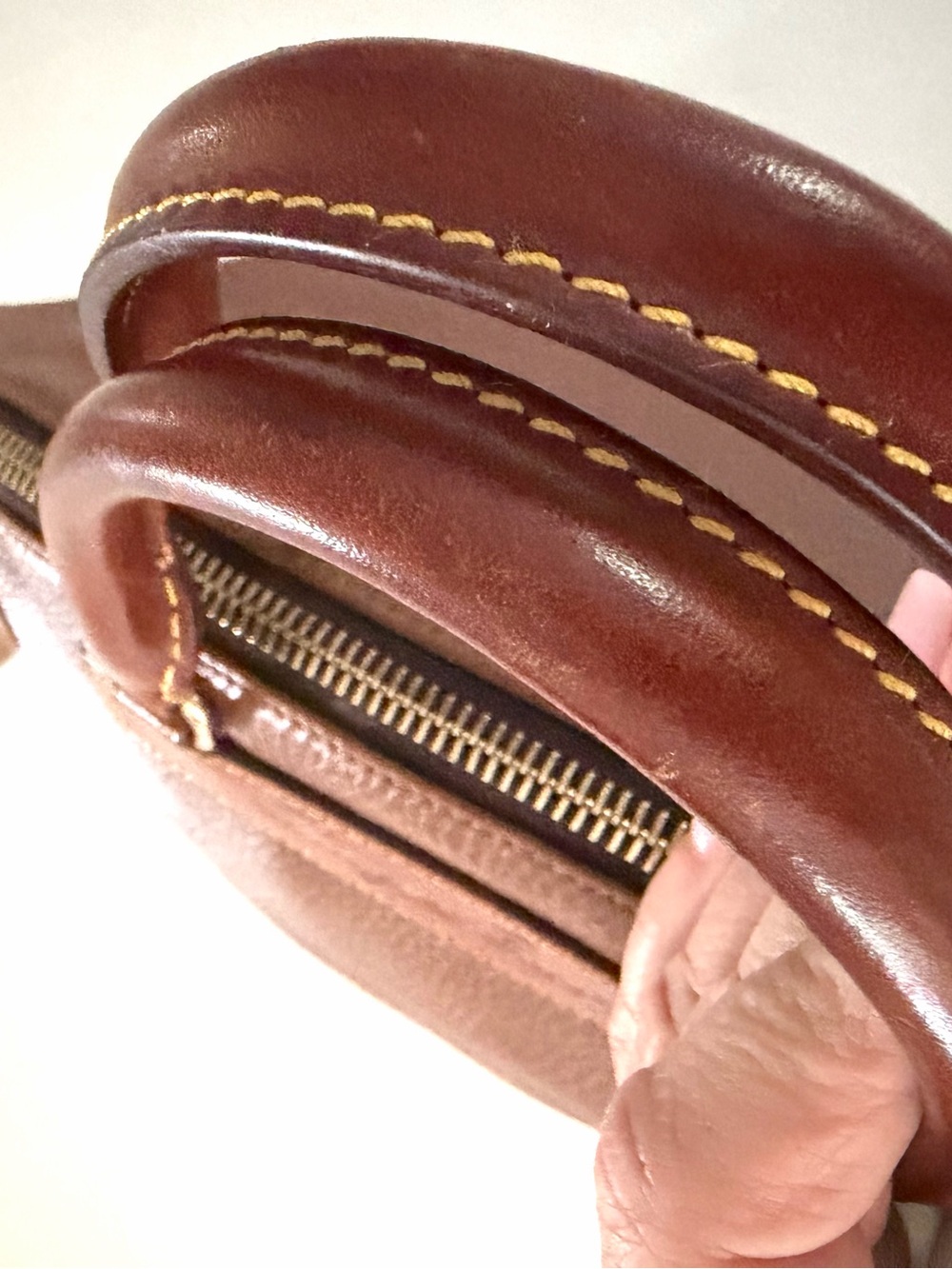 DOONEY & BOURKE•British tan pebble leather satchel crossbody bag - Picture 10 of 13
